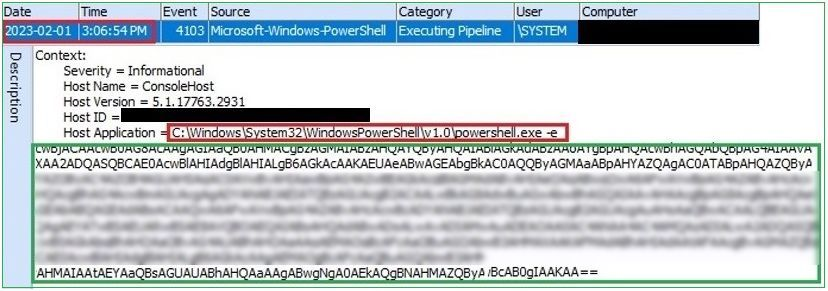Obfuscated PowerShell command