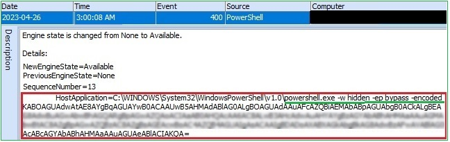 Obfuscated PowerShell command