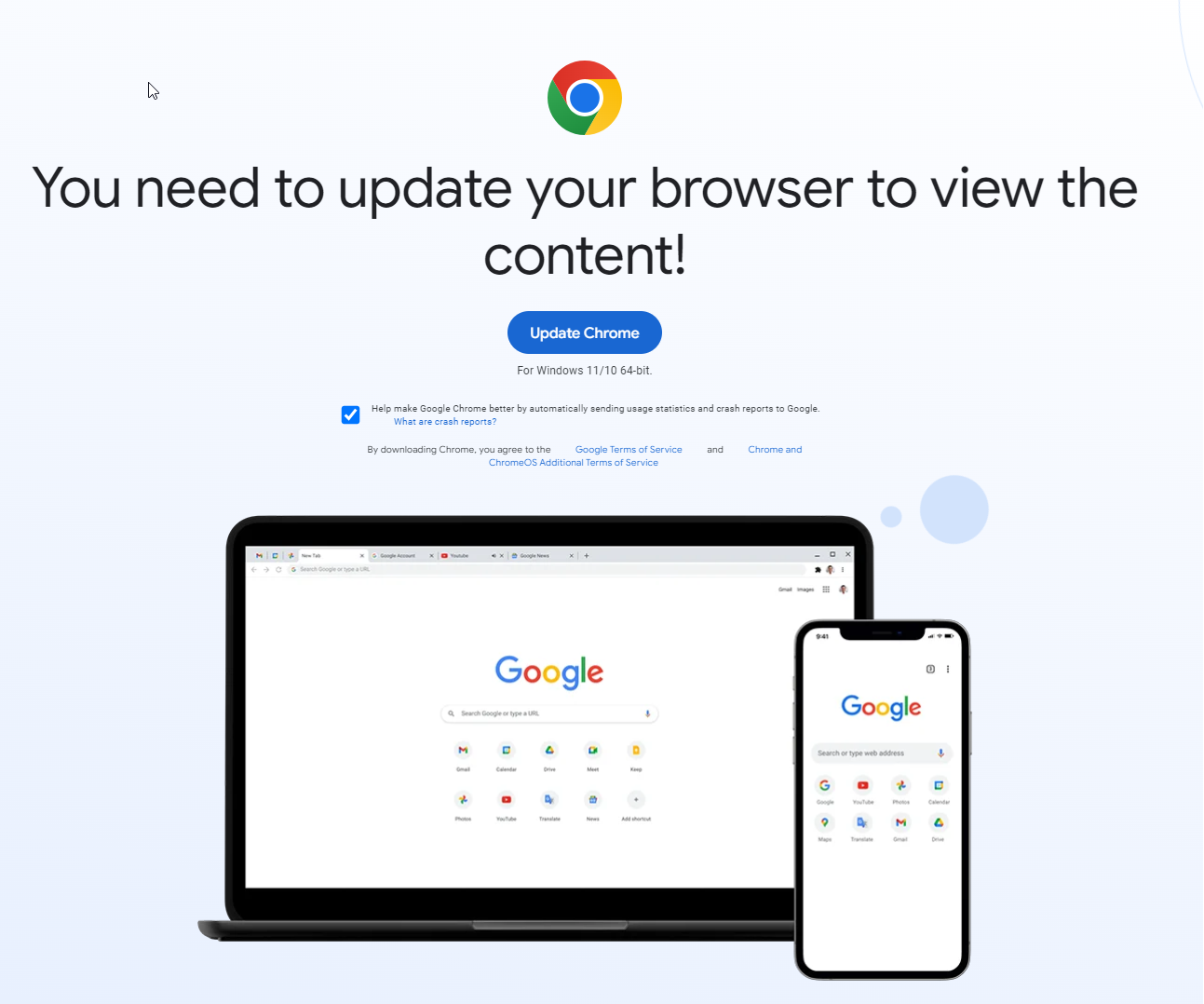 Figure 1 (Fake Google Chrome Update Page)