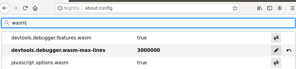 WASM configuration in Firefox